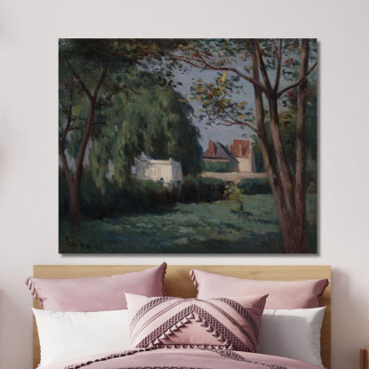 Scena Di Campagna Con Tre Case E Alberi Maximilien Luce mlc15 quadro stampato su tela