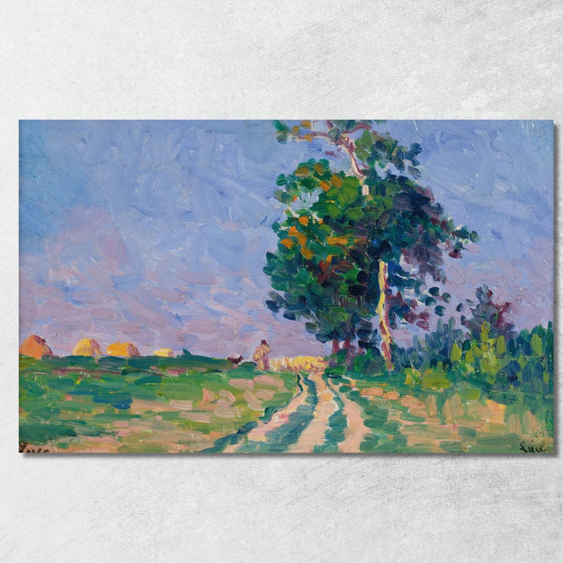 Pastore E Il Suo Gregge Sul Sentiero Nei Dintorni Di Moulineaux Maximilien Luce mlc22 quadro stampato su tela Pastore E Il Suo Gregge Sul Sentiero Nei Dintorni Di Moulineaux Maximilien Luce mlc22 quadro stampato su tela