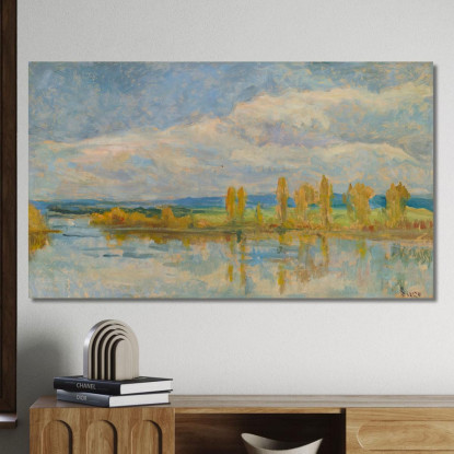 La Senna A Guernes Maximilien Luce mlc35 quadro stampato su tela