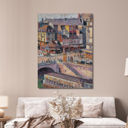 Il Ponte Saint-Michel E Il Quai Des Orfèvres Maximilien Luce mlc43 quadro stampato su tela