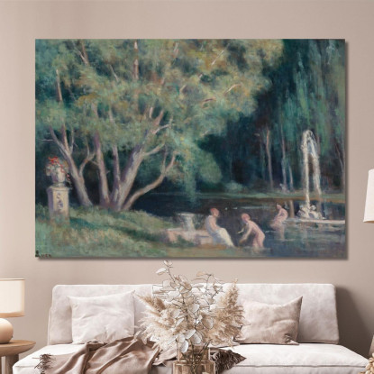 I Bagnanti Alla Fontana Maximilien Luce mlc56 quadro stampato su tela