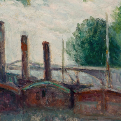 Le Rive Della Senna Vicino A La Roche-Guyon Maximilien Luce mlc57 quadro stampato su tela