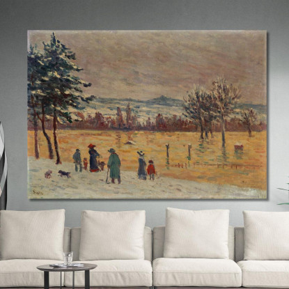 L’Inondazione A Longchamp Maximilien Luce mlc68 quadro stampato su tela