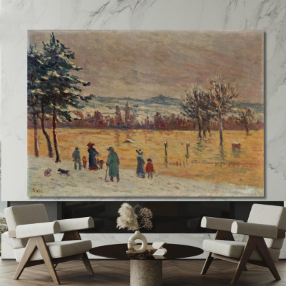 L’Inondazione A Longchamp Maximilien Luce mlc68 quadro stampato su tela