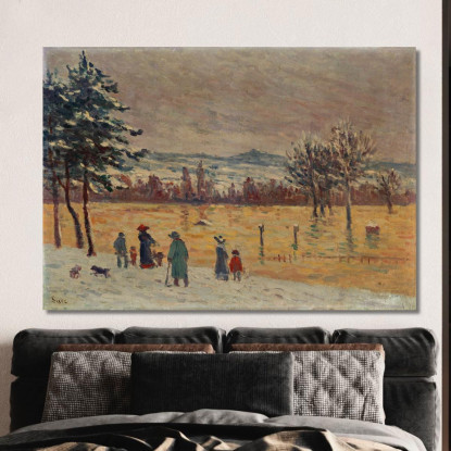 L’Inondazione A Longchamp Maximilien Luce mlc68 quadro stampato su tela