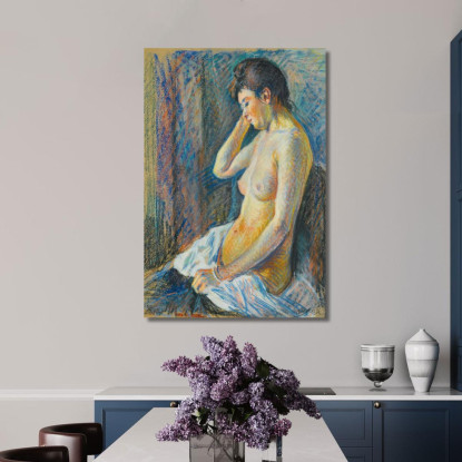 Nudo Seduto Maximilien Luce mlc75 quadro stampato su tela