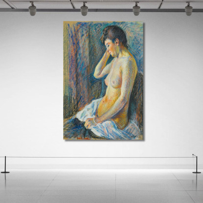 Nudo Seduto Maximilien Luce mlc75 quadro stampato su tela
