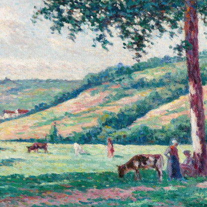 Paesaggio Con Pastorelle E Mandriani Maximilien Luce mlc80 quadro stampato su tela