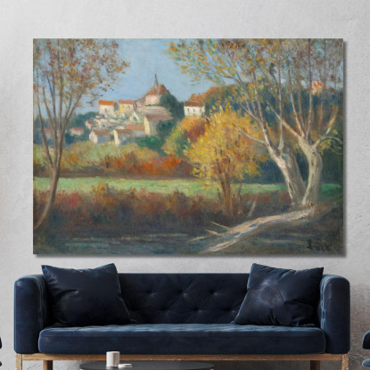 Rolleboise Il Villaggio Maximilien Luce mlc100 quadro stampato su tela