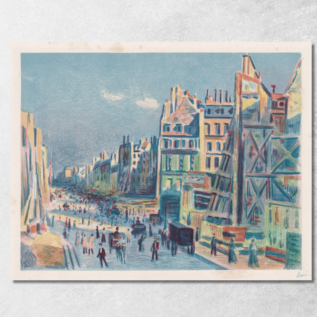Rue Réaumur Maximilien Luce mlc103 quadro stampato su tela Rue Réaumur Maximilien Luce mlc103 quadro stampato su tela