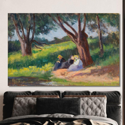 Sotto L’Albero Rolleboise Maximilien Luce mlc107 quadro stampato su tela