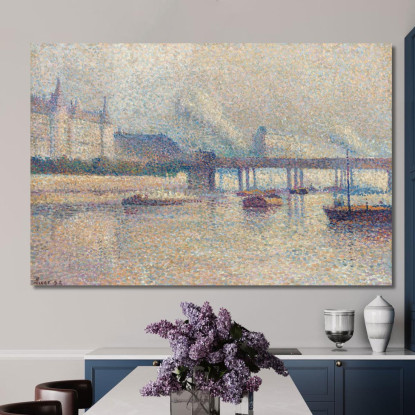 Le Rive Della Senna A Parigi Maximilien Luce mlc108 quadro stampato su tela