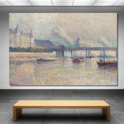 Le Rive Della Senna A Parigi Maximilien Luce mlc108 quadro stampato su tela