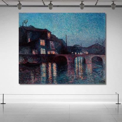 Il Fiume Sambre A Charleroi Maximilien Luce mlc110 quadro stampato su tela