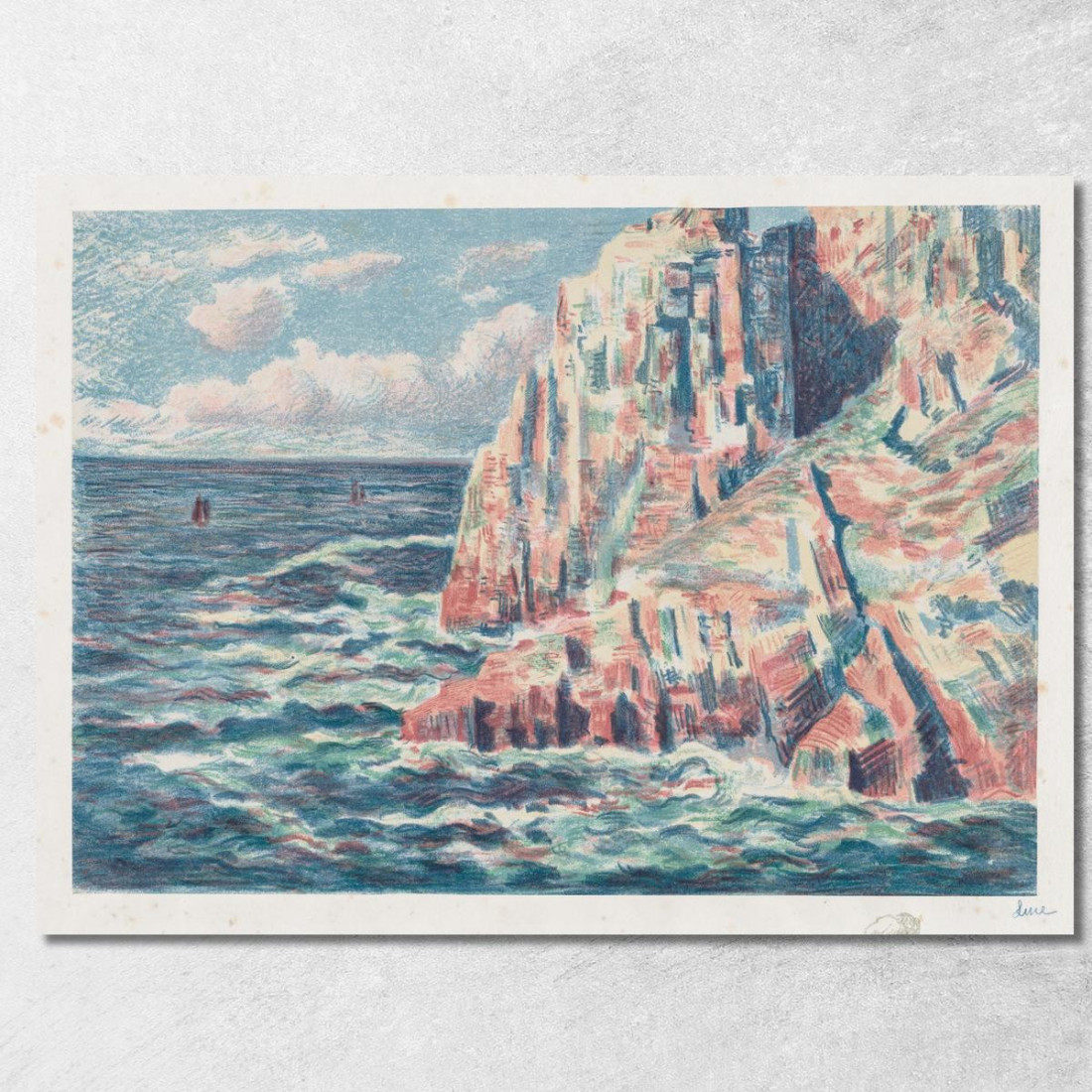 Il Mare A Camaret Le Rocce Rosse Maximilien Luce mlc111 quadro stampato su tela Il Mare A Camaret Le Rocce Rosse Maximilien Luce mlc111 quadro stampato su tela