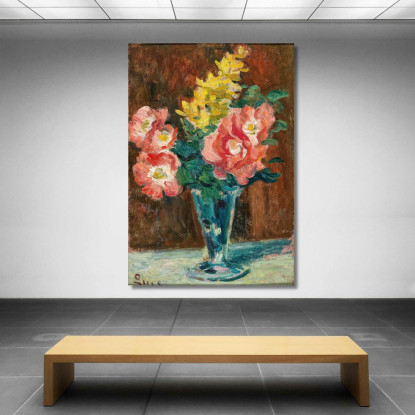 Vaso Con Fiori Maximilien Luce mlc114 quadro stampato su tela