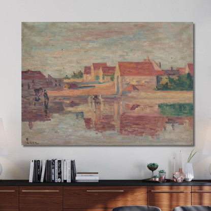 Villaggio Sul Bordo Di Un Fiume Maximilien Luce mlc115 quadro stampato su tela