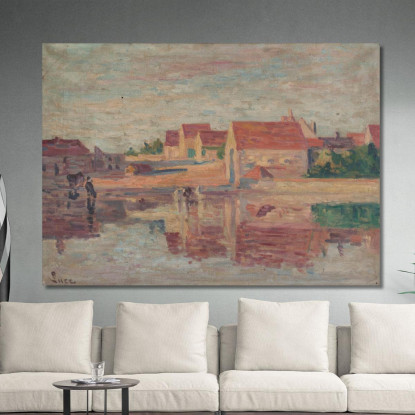 Villaggio Sul Bordo Di Un Fiume Maximilien Luce mlc115 quadro stampato su tela