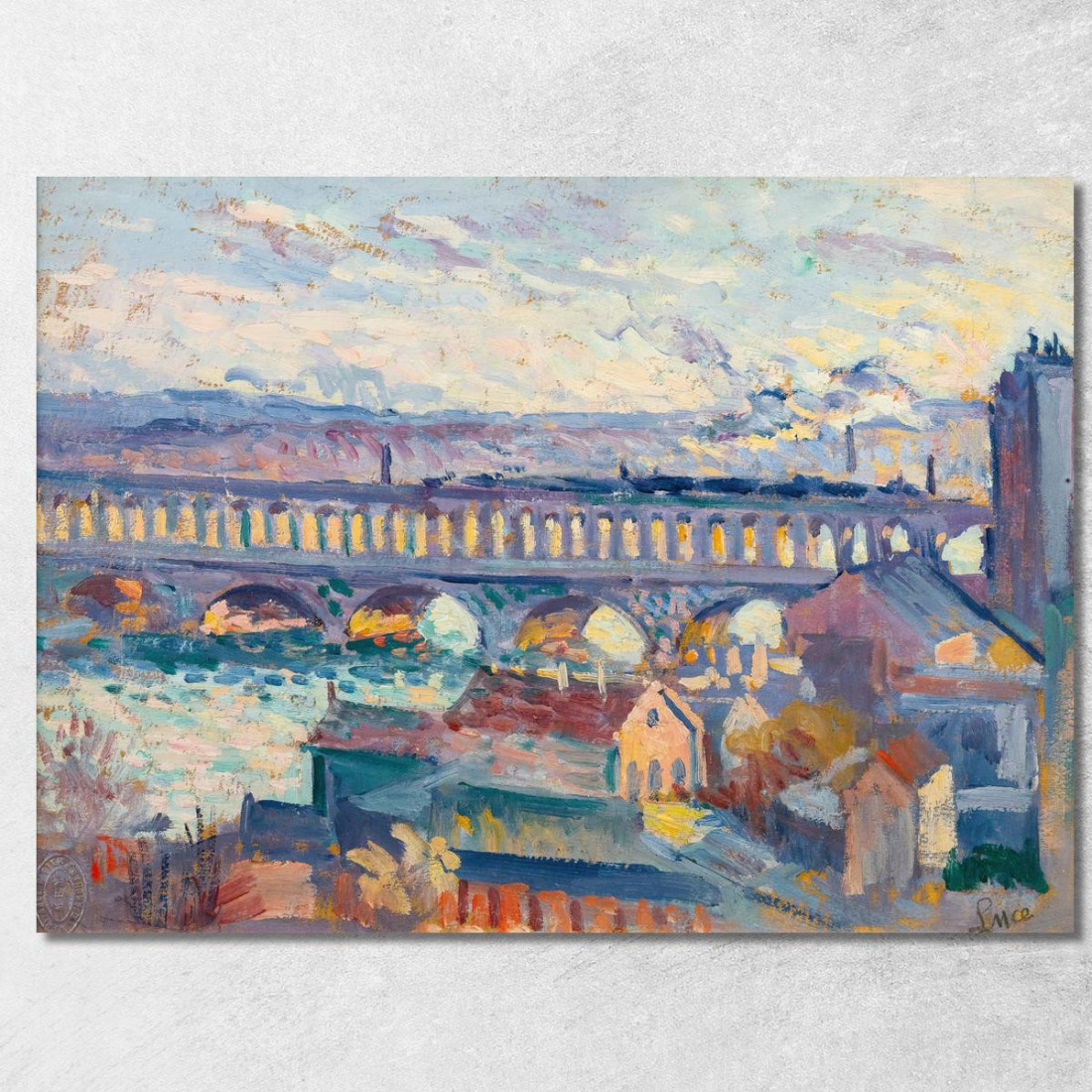 Vista Sul Viadotto D’Auteuil Maximilien Luce mlc116 quadro stampato su tela Vista Sul Viadotto D’Auteuil Maximilien Luce mlc116 quadro stampato su tela