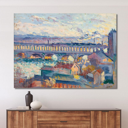Vista Sul Viadotto D’Auteuil Maximilien Luce mlc116 quadro stampato su tela