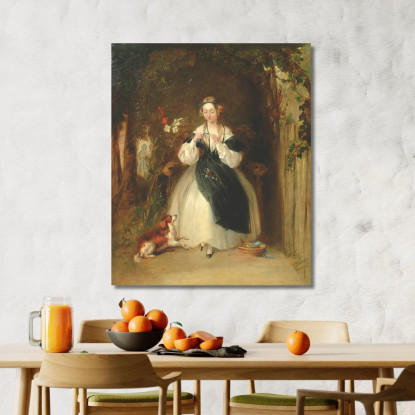 Una Giovane Donna Che Intreccia I Capelli William Powell Frith wpf2 quadro stampato su tela