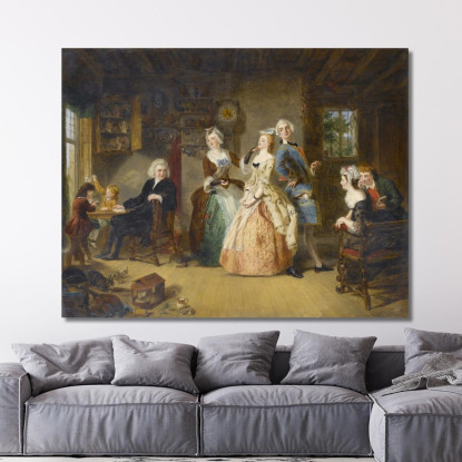 Misurare Le Altezze William Powell Frith wpf12 quadro stampato su tela
