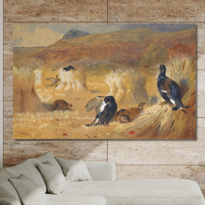 Fagiano Di Monte In Un Campo Archibald Thorburn ath25 quadro stampato su tela