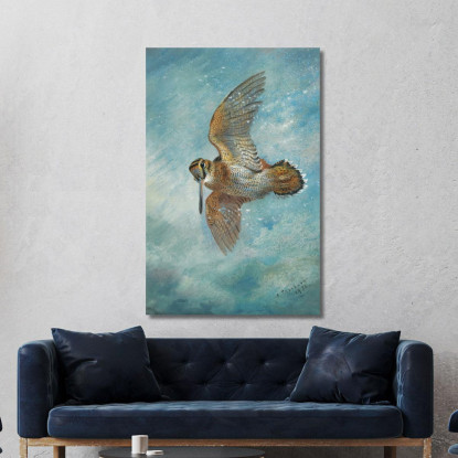 Beccaccia Sorpresa Da Una Bufera Archibald Thorburn ath35 quadro stampato su tela
