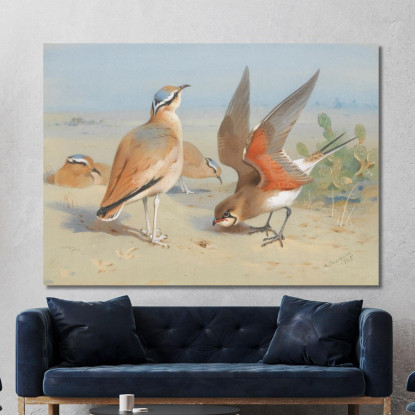 Corridore Biondo E Pratincola Archibald Thorburn ath39 quadro stampato su tela