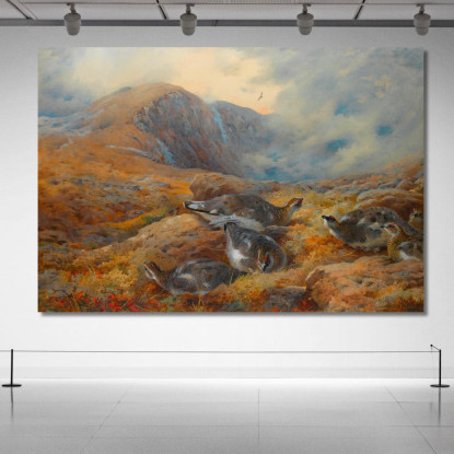 Pericolo Dall'Alto: Pernici Bianche Archibald Thorburn ath40 quadro stampato su tela