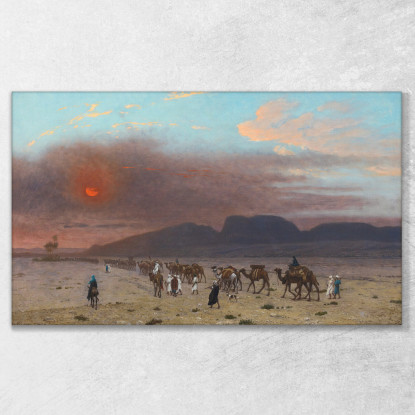 Carovana Nel Deserto Jean-Léon Gérôme jlg34 quadro stampato su tela