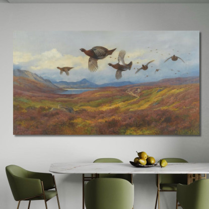 Deviazione Dai Fucili - Pernice Rossa Archibald Thorburn ath98 quadro stampato su tela