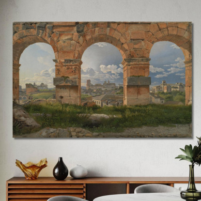Una Vista Attraverso Tre Archi Del Terzo Piano Del Colosseo Christoffer Wilhelm Eckersberg cwe9 quadro stampato su tela