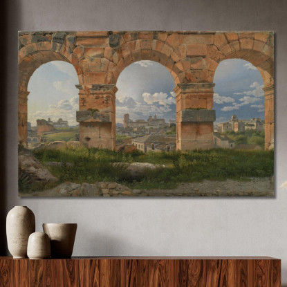 Una Vista Attraverso Tre Archi Del Terzo Piano Del Colosseo Christoffer Wilhelm Eckersberg cwe9 quadro stampato su tela