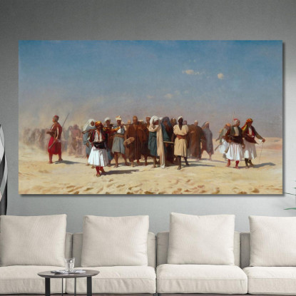 Reclute Egiziane Che Attraversano Il Deserto Jean-Léon Gérôme jlg48 quadro stampato su tela