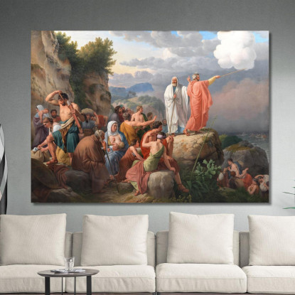 Mosè Fa Ritornare Il Mar Rosso E L'Esercito Del Faraone Viene Sommerso Christoffer Wilhelm Eckersberg cwe40 quadro stampato su