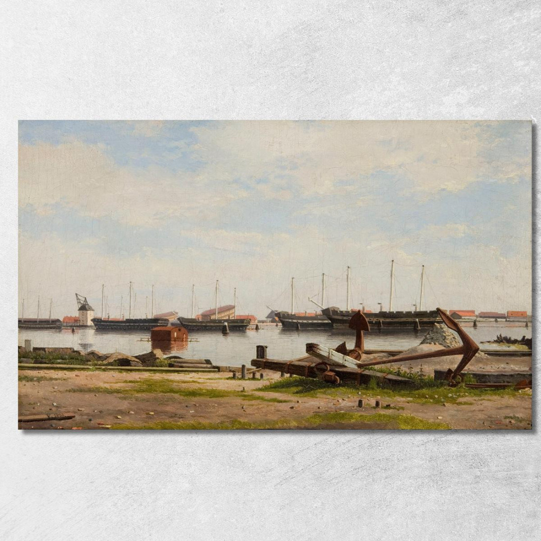 Parte Di Nyholm Con La Gru E Alcune Navi Da Guerra Christoffer Wilhelm Eckersberg cwe42 quadro stampato su tela Parte Di Nyholm Con La Gru E Alcune Navi Da Guerra Christoffer Wilhelm Eckersberg cwe42 quadro stampato su tela