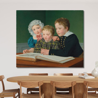 Ritratto Dei Figli Di C.F. Holm Christoffer Wilhelm Eckersberg cwe46 quadro stampato su tela