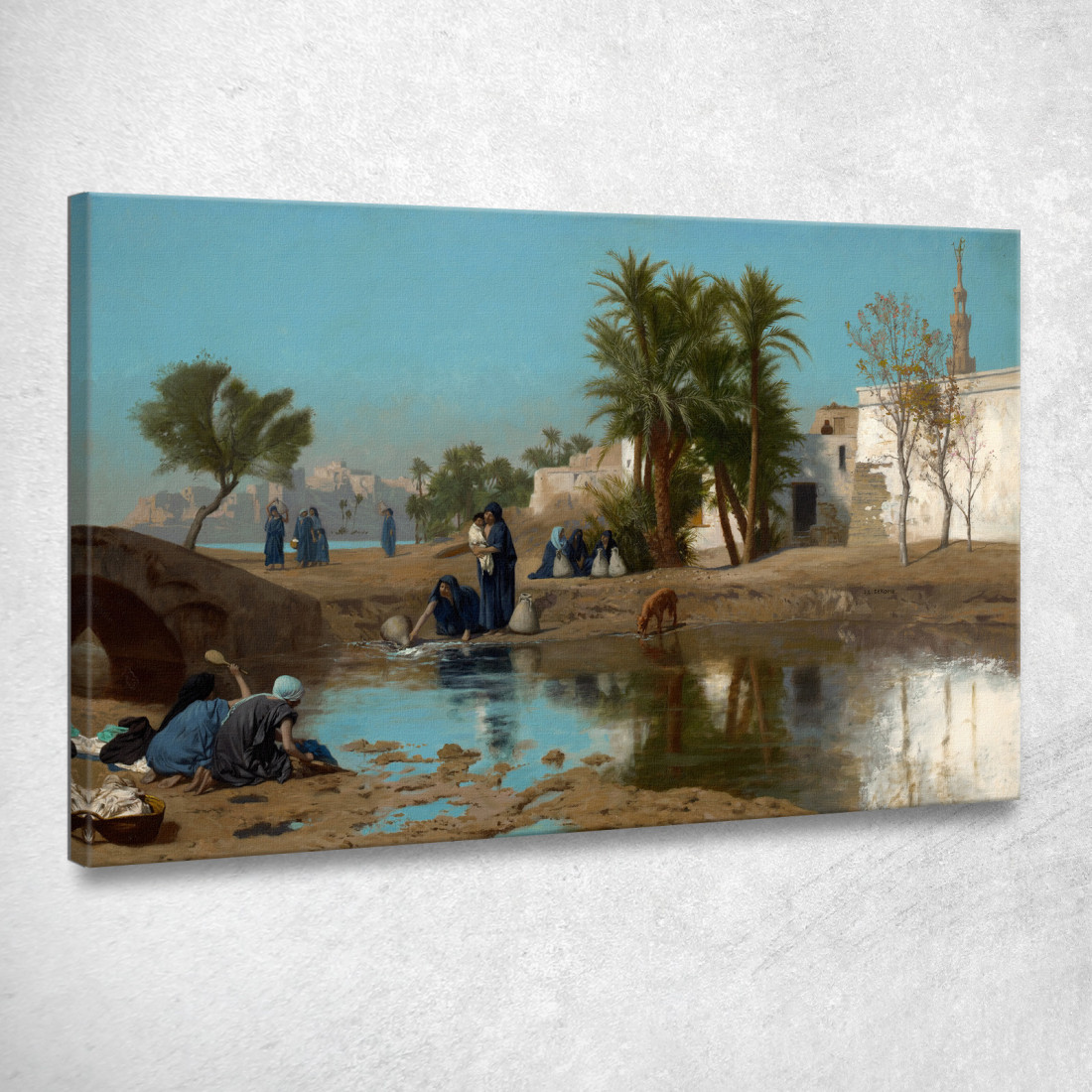 Donne Fellah Che Attingono Acqua Jean-Léon Gérôme jlg50 quadro stampato su tela Donne Fellah Che Attingono Acqua Jean-Léon Gérôme jlg50 quadro stampato su tela
