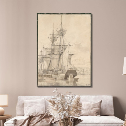 Imbarcazioni A Vela A Wilders Plads Copenaghen Christoffer Wilhelm Eckersberg cwe57 quadro stampato su tela