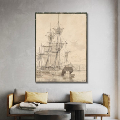 Imbarcazioni A Vela A Wilders Plads Copenaghen Christoffer Wilhelm Eckersberg cwe57 quadro stampato su tela