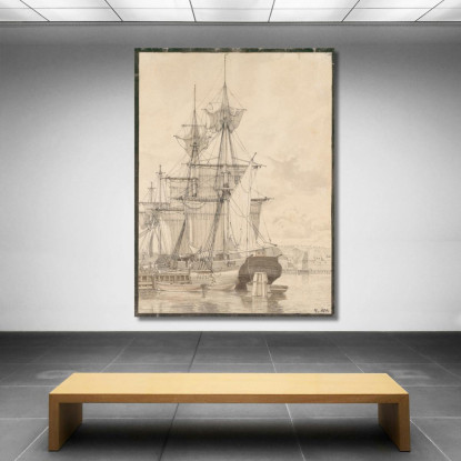 Imbarcazioni A Vela A Wilders Plads Copenaghen Christoffer Wilhelm Eckersberg cwe57 quadro stampato su tela