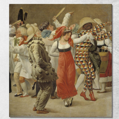 Il Carnevale A Roma (Frammento) Christoffer Wilhelm Eckersberg cwe69 quadro stampato su tela