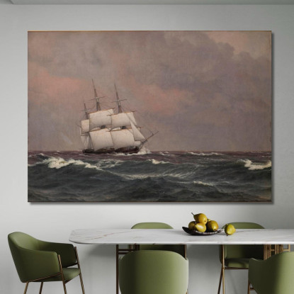 La Corvetta Najaden In Mare Agitato Christoffer Wilhelm Eckersberg cwe70 quadro stampato su tela