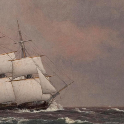 La Corvetta Najaden In Mare Agitato Christoffer Wilhelm Eckersberg cwe70 quadro stampato su tela