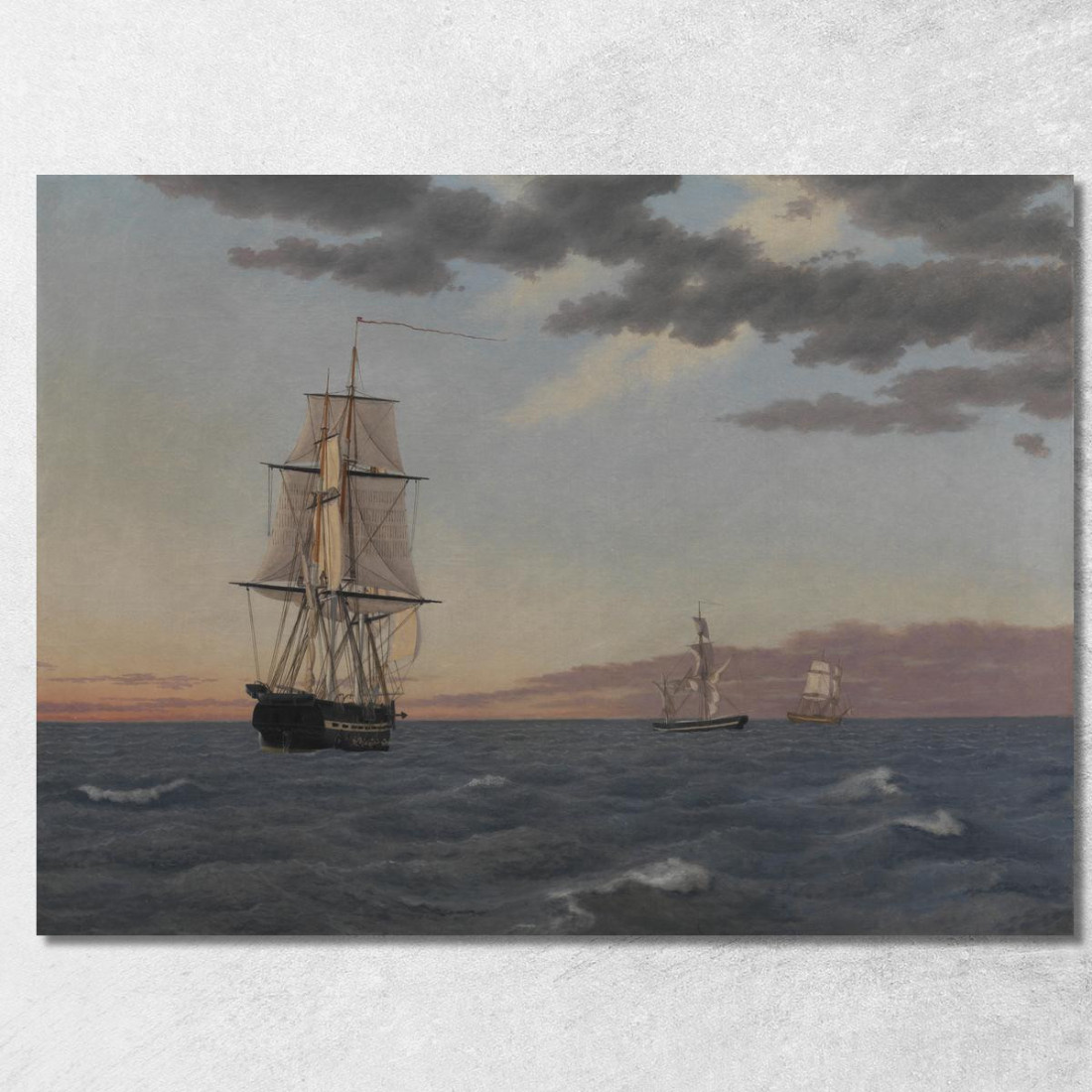 La Corvetta Galathea Ferma Per Inviare Aiuto Al Brigantino St. Jean Christoffer Wilhelm Eckersberg cwe74 quadro stampato su tel La Corvetta Galathea Ferma Per Inviare Aiuto Al Brigantino St. Jean Christoffer Wilhelm Eckersberg cwe74 quadro stampato su tel