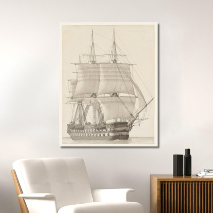 Nave Da Linea Russa Christoffer Wilhelm Eckersberg cwe87 quadro stampato su tela