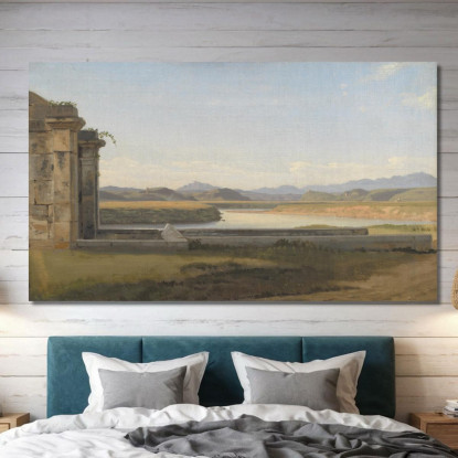Veduta Dalla Fontana Acetosa Roma Christoffer Wilhelm Eckersberg cwe90 quadro stampato su tela