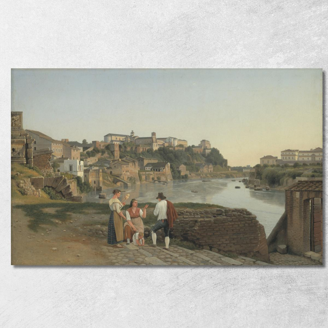 Veduta Del Tevere Verso Il Colle Aventino A Roma Christoffer Wilhelm Eckersberg cwe99 quadro stampato su tela Veduta Del Tevere Verso Il Colle Aventino A Roma Christoffer Wilhelm Eckersberg cwe99 quadro stampato su tela