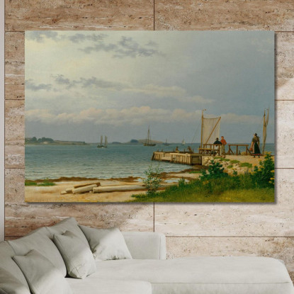Veduta Verso Koster Dal Molo Di Kallehave Christoffer Wilhelm Eckersberg cwe102 quadro stampato su tela